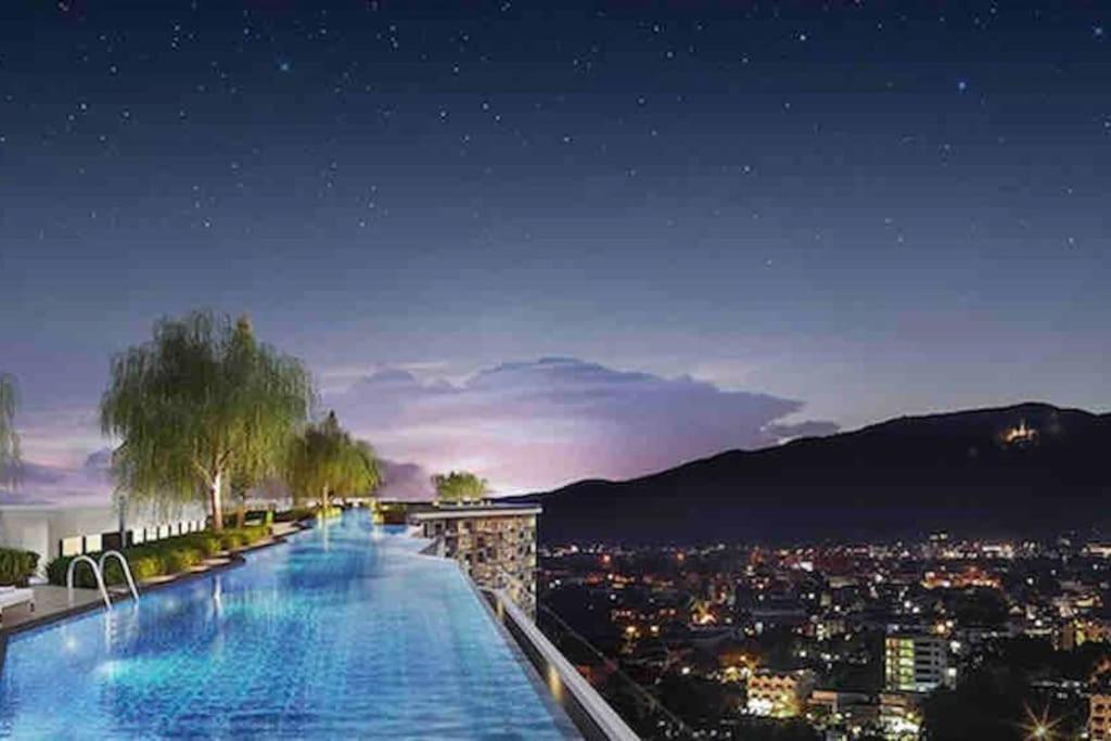 Astra Sky River无边泳池奢华温馨97㎡大三卧山景套房 Appartement Chiang Mai Buitenkant foto